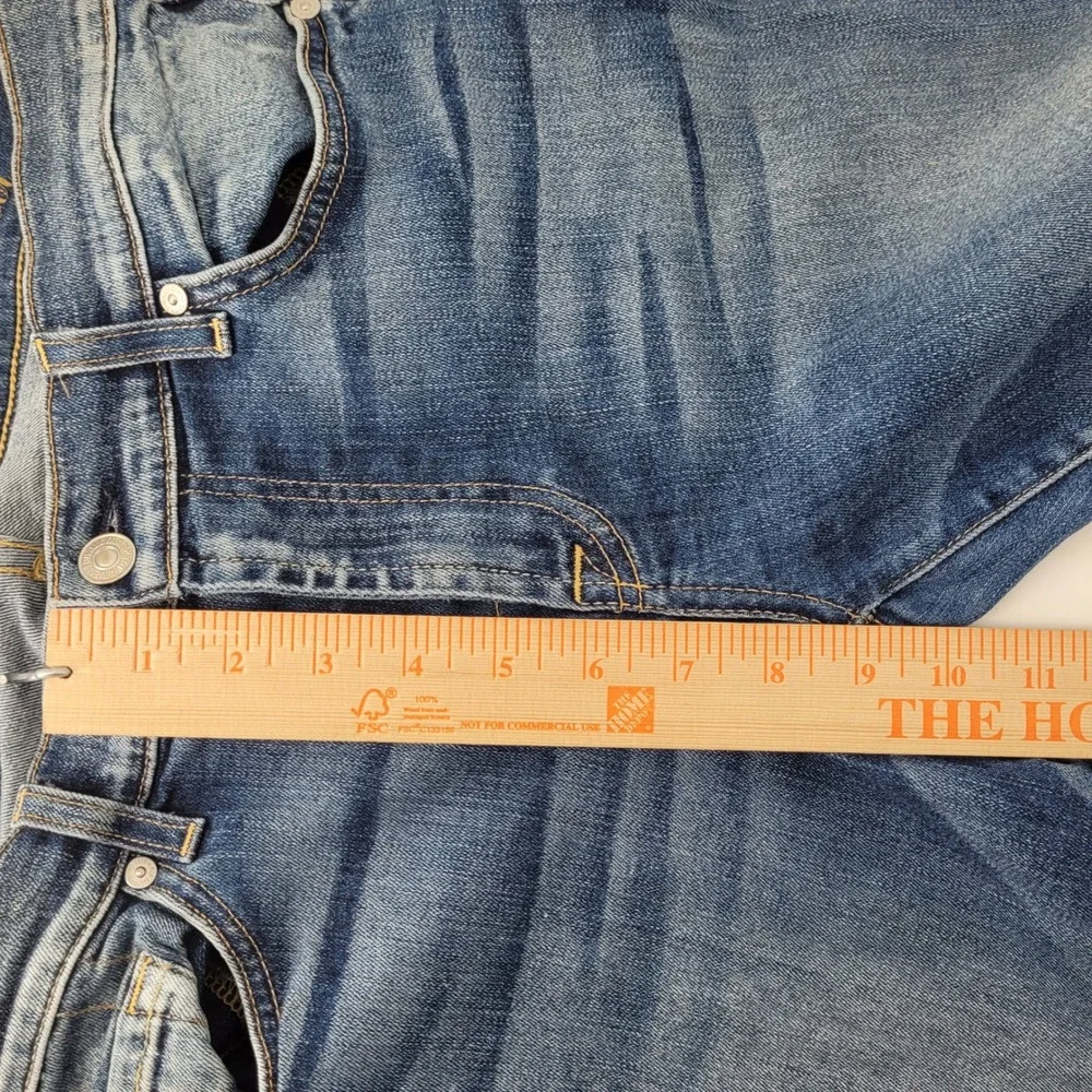 7 For All Mankind Cropped‎ Boot Jeans Womens 29 Blue Raw Hem Stretch Denim